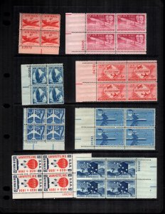 US 8 MNH plate blocks air mail