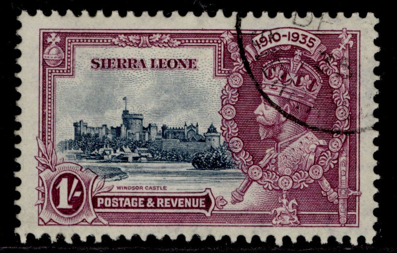 SIERRA LEONE GV SG184, 1s slate & purple, FINE USED. Cat £25.