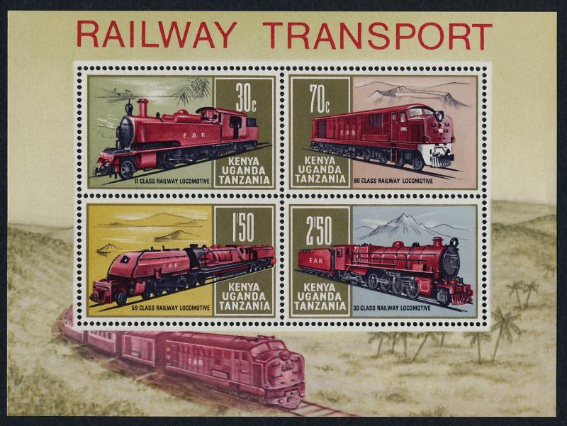 Kenya, Uganda & Tanzania 232a MNH Locomotives, Trains