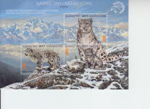 2017 Kazakhstan Snow Leopard MS3 (Scott NA) MNH