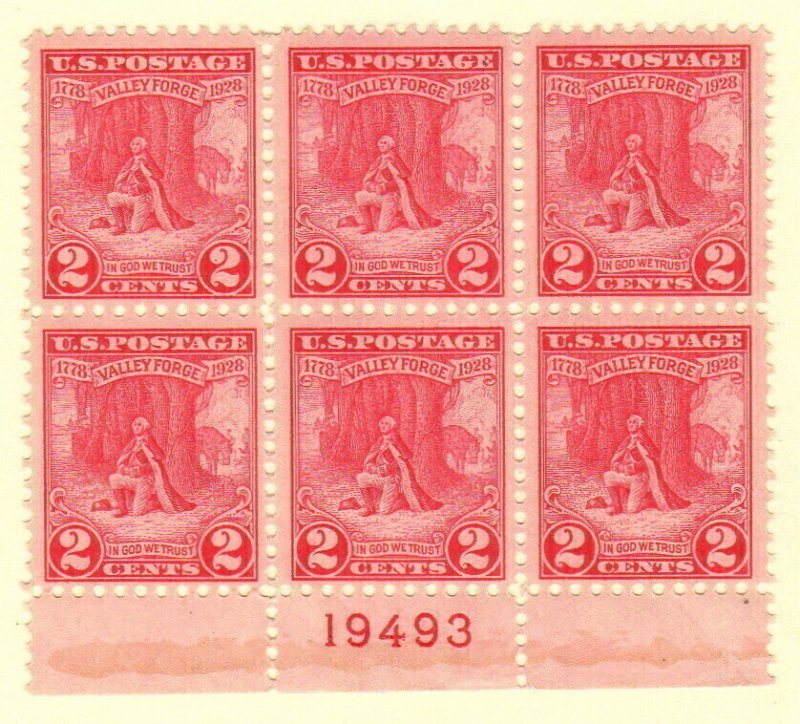 USA SC #645 MH PB6 1928 Valley Forge #19493 CV $25.00