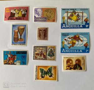 LOT OF 10 STAMPS, MNH , DIFFERENT COUNTRIES, & TOPICS