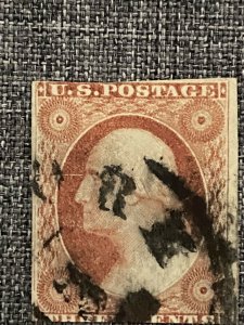 US Stamps - SC# 11 - Town  Cancel - Used - SCV = $17.50