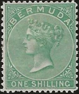 Bermuda 1865 ☀ 1sh perforation 14 : 12 1/2 ☀ Mint hinged