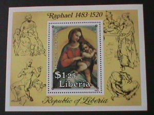 LIBERIA-1984 SC#998 VIRGIN & CHILD-PAINTING BY RAPHAEL -MNH-S/S VF-LAST ONE