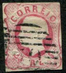 Portugal SC# 14 King Luiz 25r  imperf Used SCV $4.75