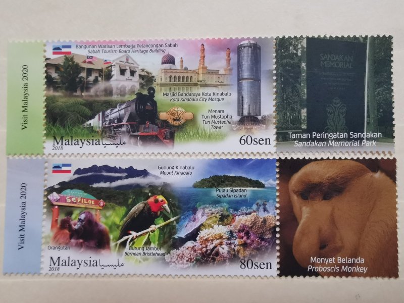 MALAYSIA 2018 TOURIST DESTINATIONS - SABAH  IN FINE MINT CONDITION