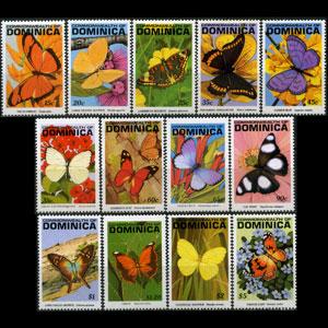 DOMINICA 1991 - Scott# 1382-91 Butterflies 15c-$5 NH