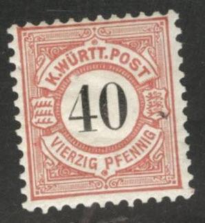 Germany State Wurttemberg Scott 64 MH* from 1875-1900 set