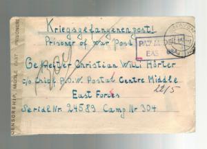 1942 Mayen Germany censored Cover to German POW Camp 304 Egypt Christian Horter