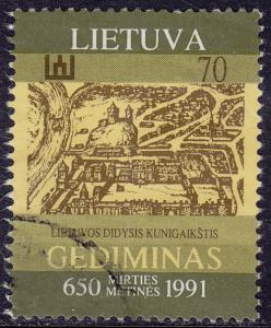 Lithuania - 1991 - Scott #402 - used - Grand Duke Gediminas Vilnius