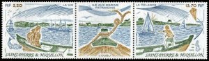 Scott #519a Marina strip MNH