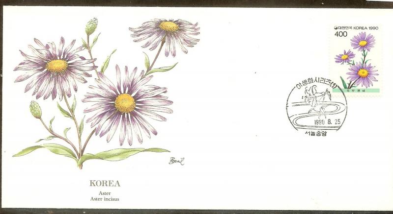 Korea FDC SC# 1598 Aster Incisus L54 