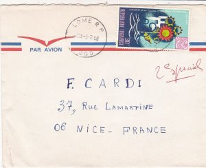 French Colonies 1969 Lome Cancel UNESCO Stamp Air Mail Cover to France Ref 44657