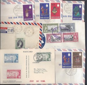 BRITISH COMM JAMAICA GILBERT ELLICE ISLANDS 1950's 60's COLLECTION OF 10 COVERS