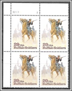 US Plate Block #2818 Buffalo Soldiers MNH