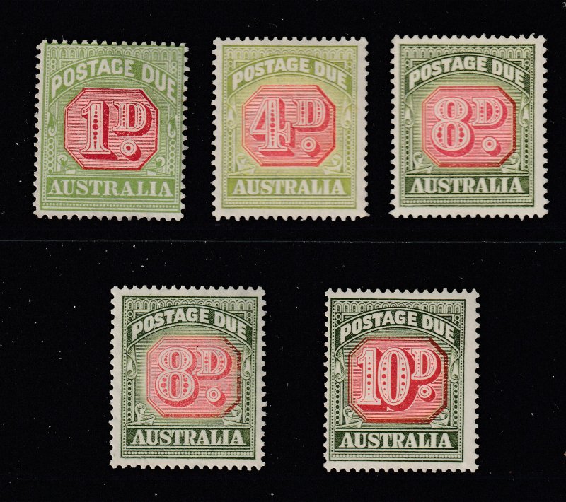 Australia x 5 Post Dues unsorted all mint