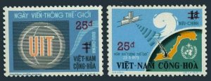 Viet Nam South 497,499,MNH. World Meteorological Day,ITU.New value,1973.