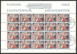 Liechtenstein Sc# 370 FD Cancel Pane/20 1962 Europa