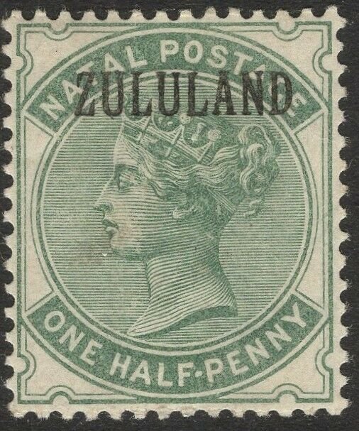 ZULULAND-1888-93 ½d Dull Green Sg 13 AVERAGE MOUNTED MINT V50111