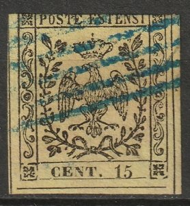 Italy Modena 1852 Sc 3 used trimmed