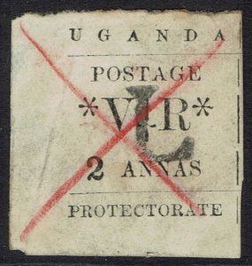UGANDA 1896 L OVERPRINTED TYPE SET 2A USED