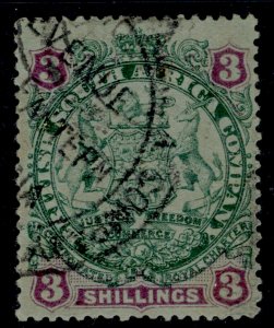 RHODESIA QV SG36, 3s green & mauve blue, USED. FISCAL