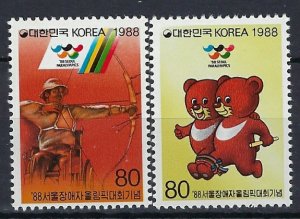 South Korea 1517-18 MNH 1988 Paraolympics (an8252)