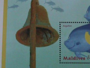 MALDIVES-INDIAN OCEAN MARINE LIFE-ANGELFISH MNH S/S VF- WE SHIP TO WORLDWIDE