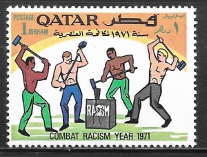 Qatar 259: 1d Combat Racism, MH, F-VF