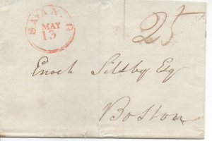 Georgia Stampless Cover, Savannah Red May 13, 1825 - No Contents