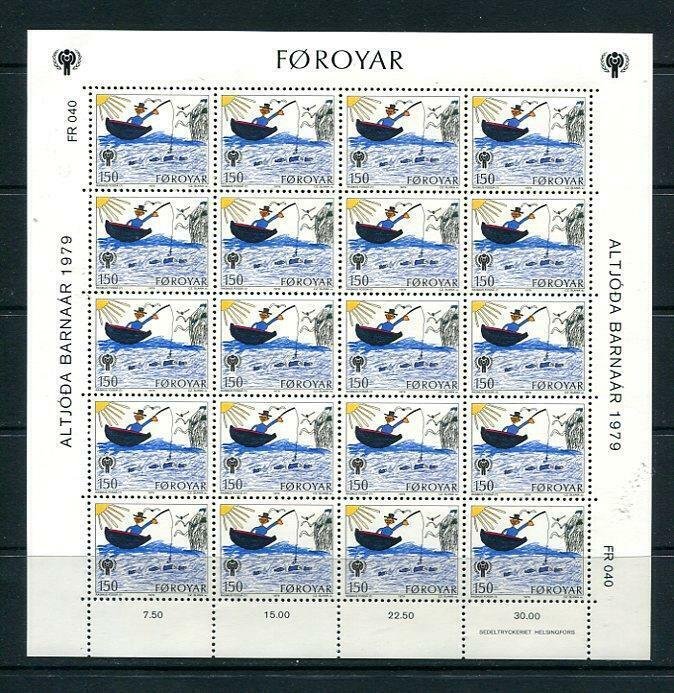 Faroe Islands 1979 Sc 45-7 3 Sheets(Kleinbogen) MNH Children's drawing 8770