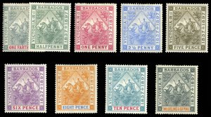 Barbados #81-89 Cat$362.50, 1897 Jubilee, complete set, hinged