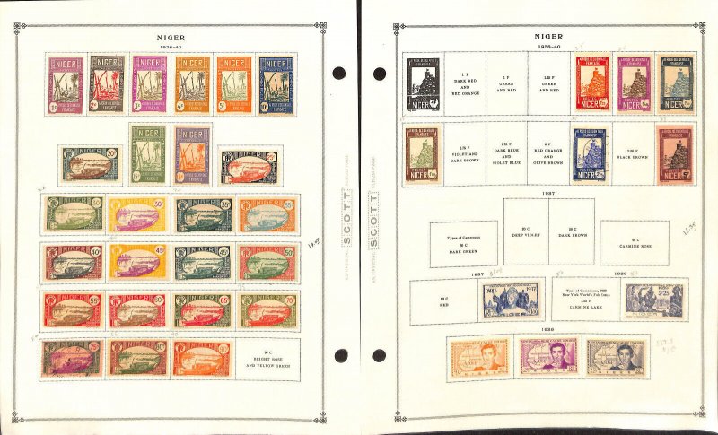 Niger - French Stamp Collection on 40 Scott International Pages 1921-1976 (BB)