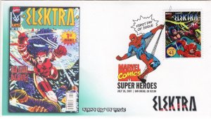 AO-4159s-1, 2007, Marvel Comics Super Heroes, FDC, Add-on Cachet, DCP, Elektra C