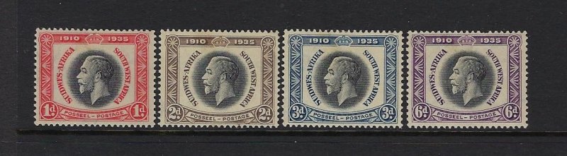 SOUTH WEST AFRICA SCOTT #121-24 1935 GEORGE V SILVER JUBILEE- MINT HINGED