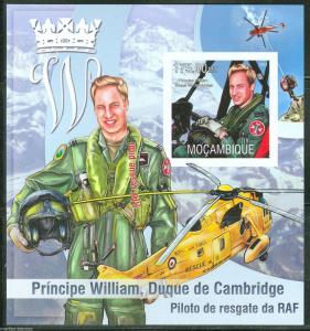 MOZAMBIQUE 2013 PRINCE WILLIAM DUKE OF CAMBRIDGE RAF PILOT  S/SHEET NH  IMPERF