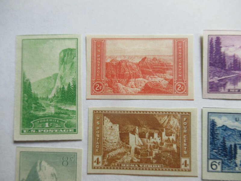 US 1935  Imperf National Parks Stamp Set #756-765 MNH CV $15.50