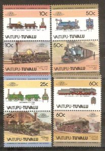 Tuvalu - Vaitupu 1985 Locomotive Railway Train Transport 8v MNH ++ 3287