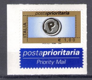 2004 Italy, Posta Prioritaria, Euro 1 Blue Gold Black Yellow No. 2842 MNH**