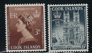 Cook Is 145-46 MNH 1953 QEII Coronation (an2695)