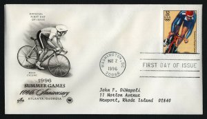 #3068e 32c Men's Cycling, Art Craft-PCS FDC **ANY 5=FREE SHIPPING**