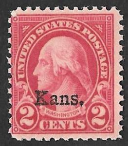 660 2 cent Washington, Kansas Carmine Stamp mint OG NH F