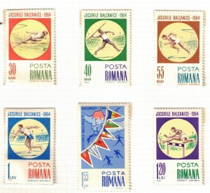 Romania Sc 1654-9 MNH Set of 1964 - Sport, Balkan Games - HY06