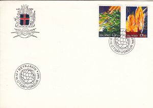 Iceland 1987 FDC Sc #652-653 Christmas - Fir branch, Candle flame