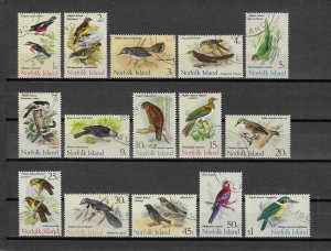 NORFOLK ISLANDS 1970/1 SG 103/117 MNH Cat £23