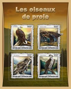 CENTRAFRICAINE 2017 SHEET BIRDS OF PREY WILDLIFE