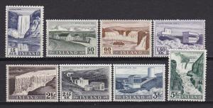 Iceland 289-96 MNH 1956 Waterfallks CV $70.80