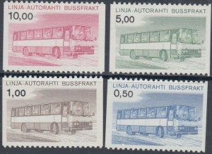 FINLAND Sc #Q14-7 PARCEL POST STAMPS CPL MNH SET of 4 with a MAIL BUS