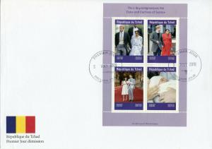 Chad 2019 FDC Prince Archie Royal Baby Harry 4v M/S Cover II Royalty Stamps